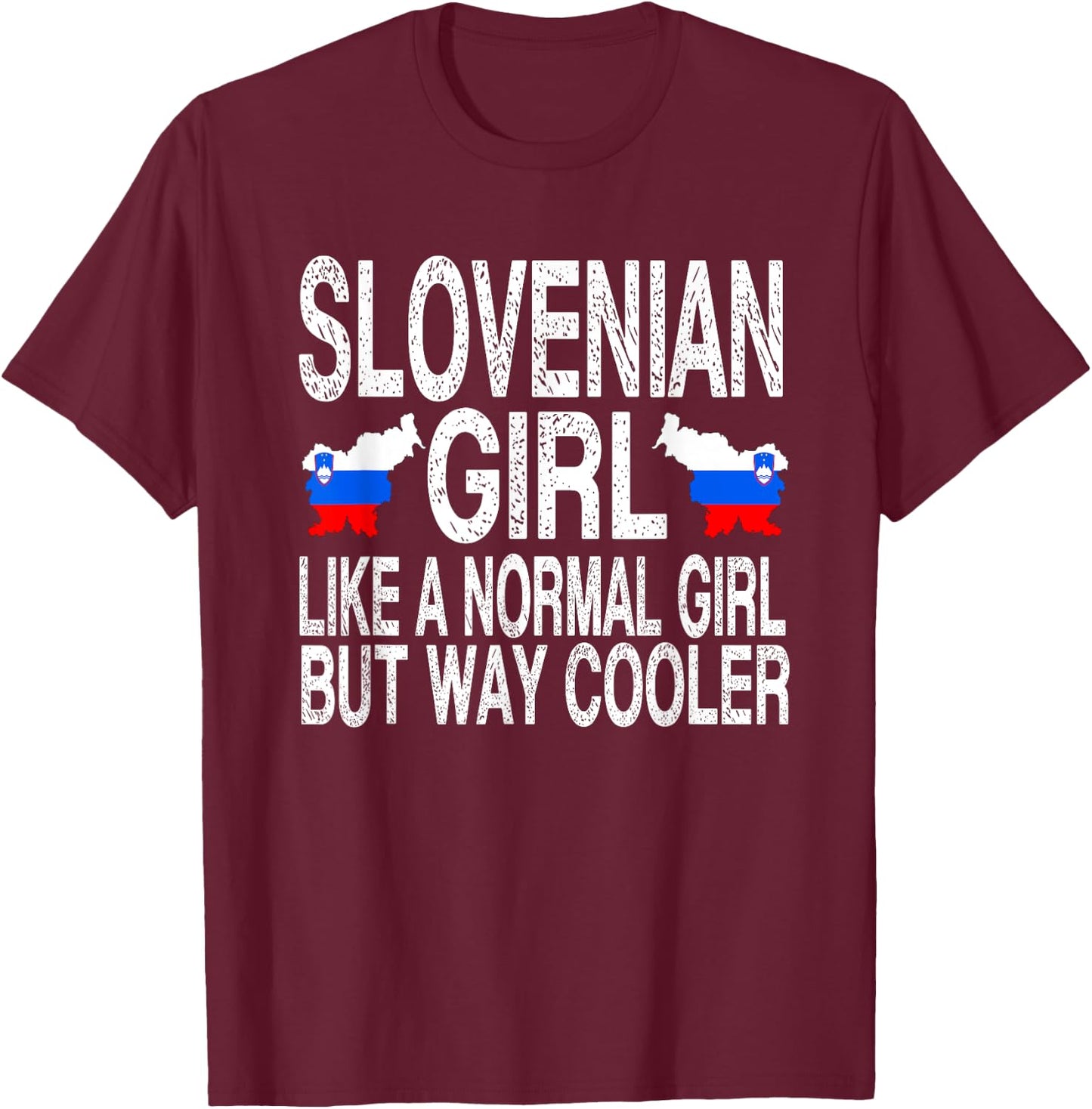 Slovenian Girl - Slovenia Flag T-Shirt - T-Shirt | Maroon