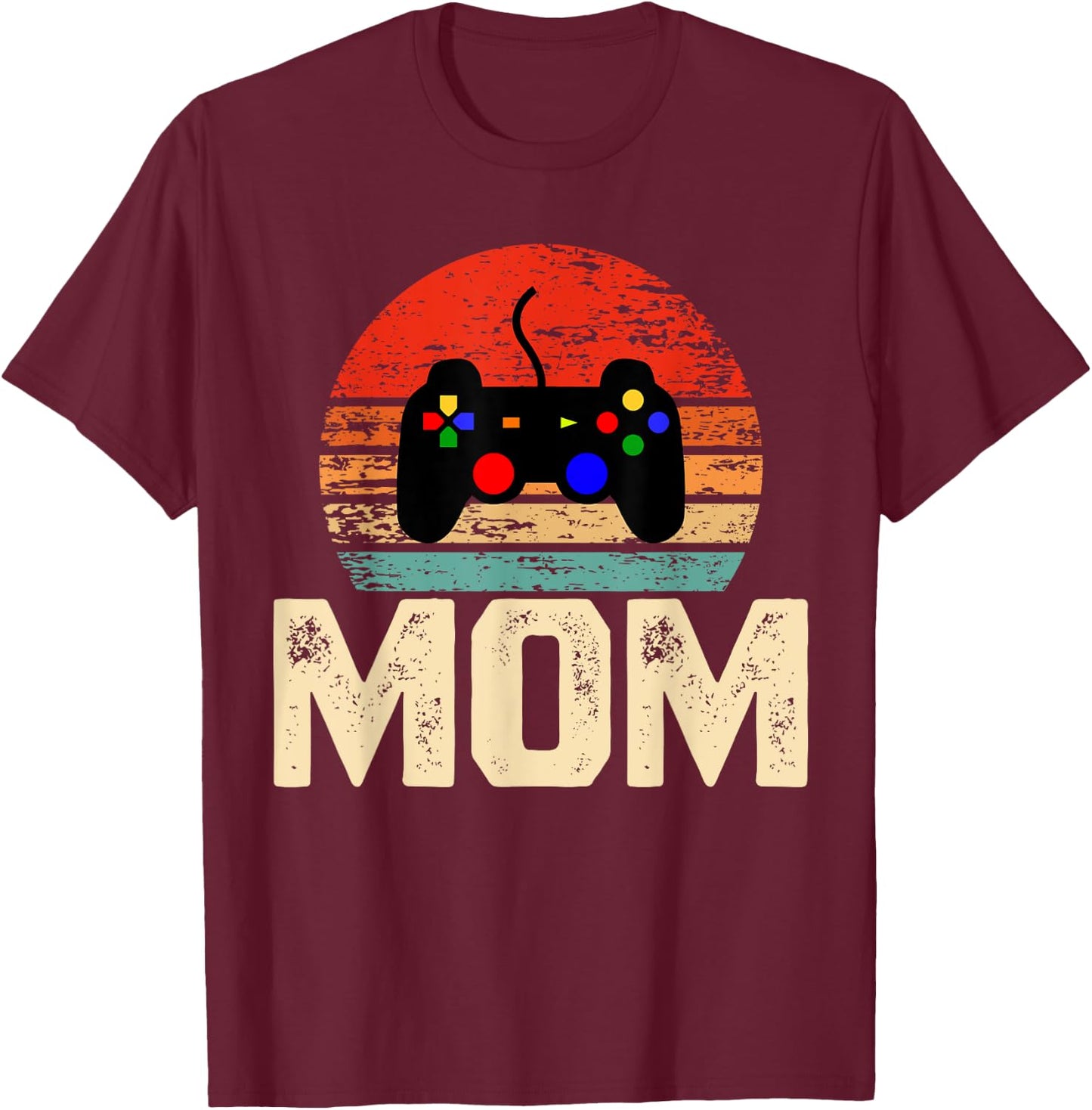 Video Game Controller Retro Vintage Video Gamer Mom T-Shirt - T-Shirt | Maroon
