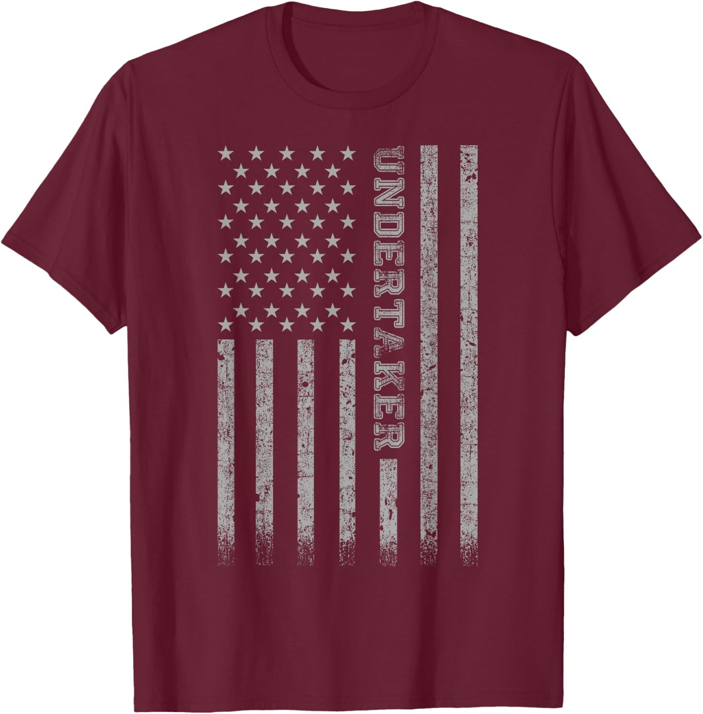 Undertaker American Flag T-Shirt - T-Shirt | Maroon
