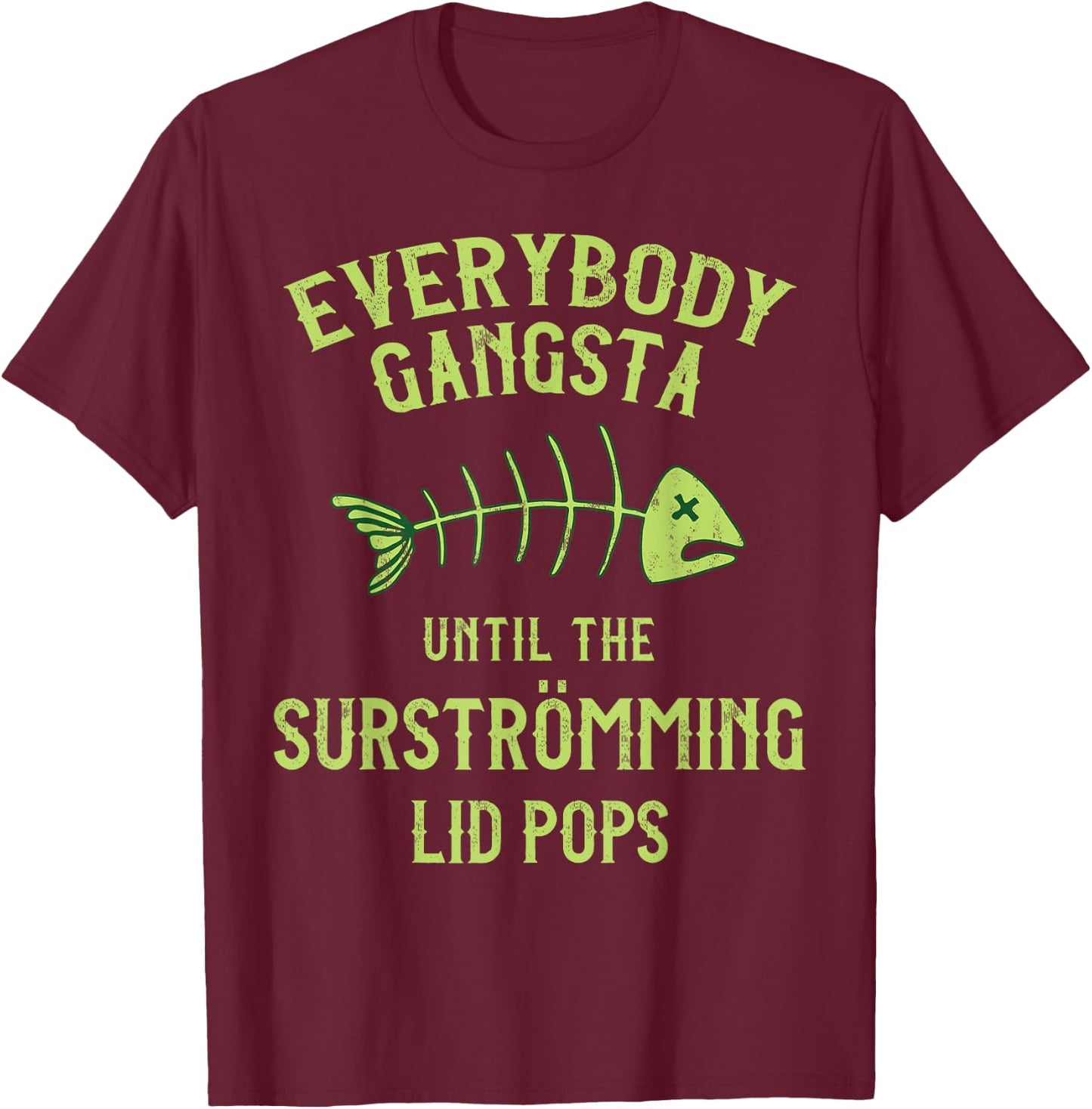 Funny Surstromming Fish Swedish Pride T-Shirt - T-Shirt | Maroon