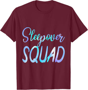 Sleepover Squad Slumber Party Crew Pajama BFF Bestie Tie Dye T-Shirt - T-Shirt | Maroon