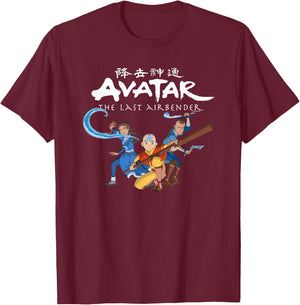 Avatar: The Last Airbender Group Shot T-Shirt - T-Shirt | Maroon