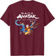 Avatar: The Last Airbender Group Shot T-Shirt - T-Shirt | Maroon