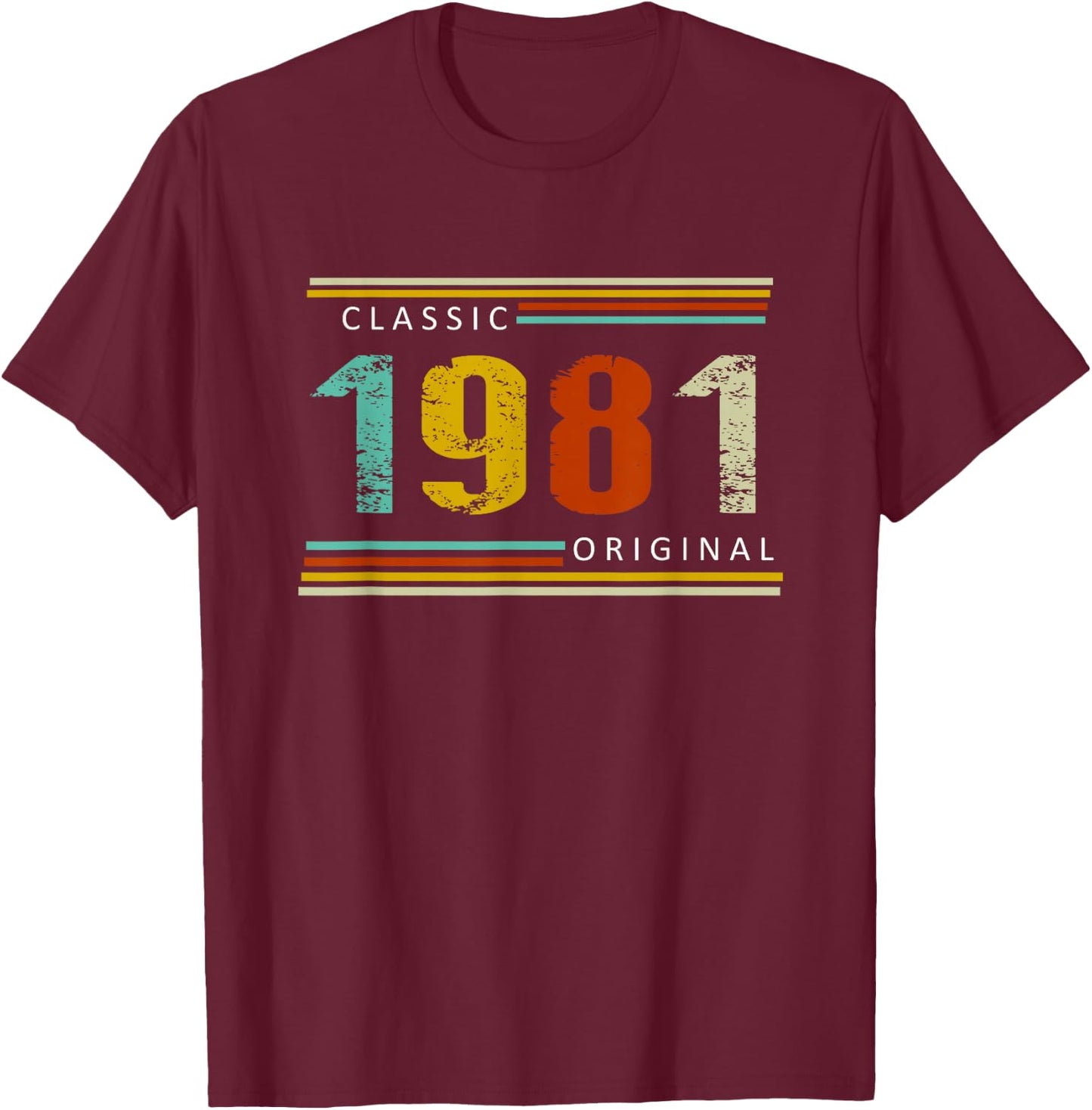 Birthday, Classic of 1981 Original, 44th Retro T-Shirt - T-Shirt | Maroon