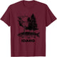 Idaho Vacation and Elk Trout Fish T-Shirt - T-Shirt | Maroon