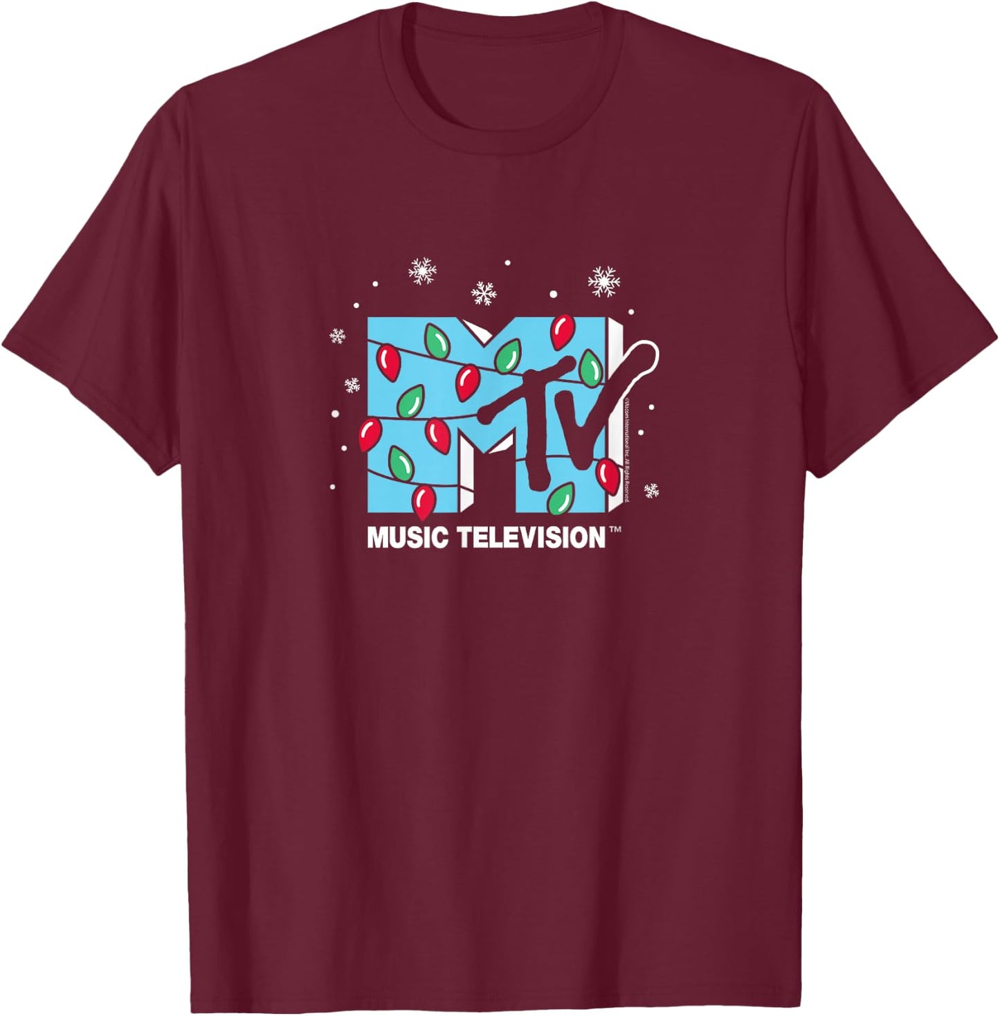MTV - Christmas Lights T-Shirt - T-Shirt | Maroon