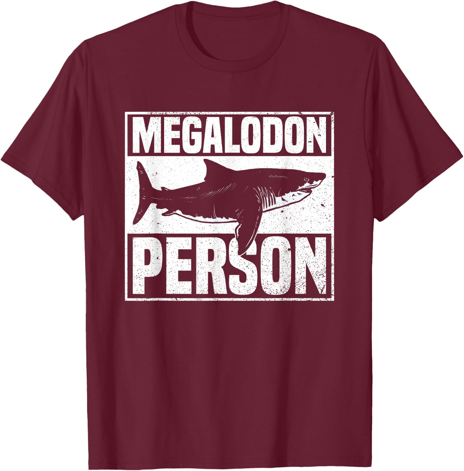 Megalodon Person - Megalodon Shark T-Shirt - T-Shirt | Maroon