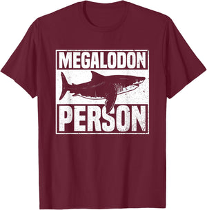 Megalodon Person - Megalodon Shark T-Shirt - T-Shirt | Maroon