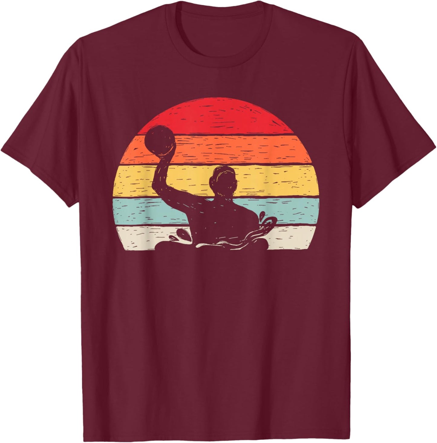 Vintage Retro Water Polo Shirt Water Polo Coach Player Gift T-Shirt - T-Shirt | Maroon