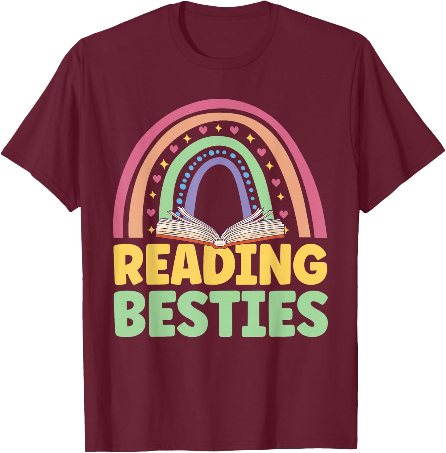 Reading Besties BFF Best Friends Bestie T-Shirt - T-Shirt | Maroon
