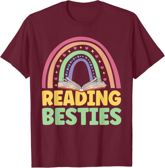 Reading Besties BFF Best Friends Bestie T-Shirt - T-Shirt | Maroon