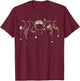 Witchcore Aesthetic Floral Moonphase and Butterflies T-Shirt - T-Shirt | Maroon