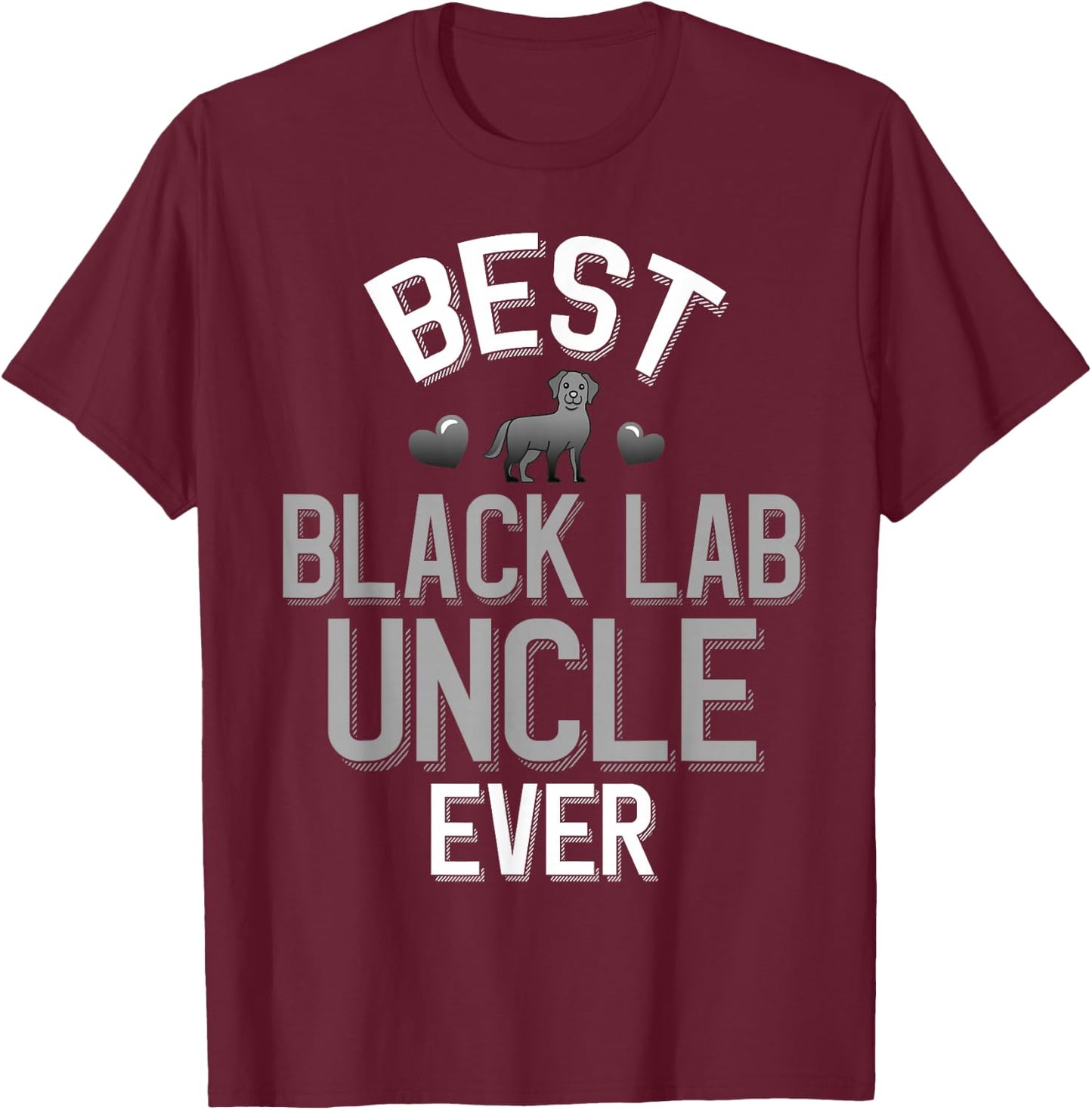 Labrador Family Best Black Lab Uncle T-Shirt - T-Shirt | Maroon