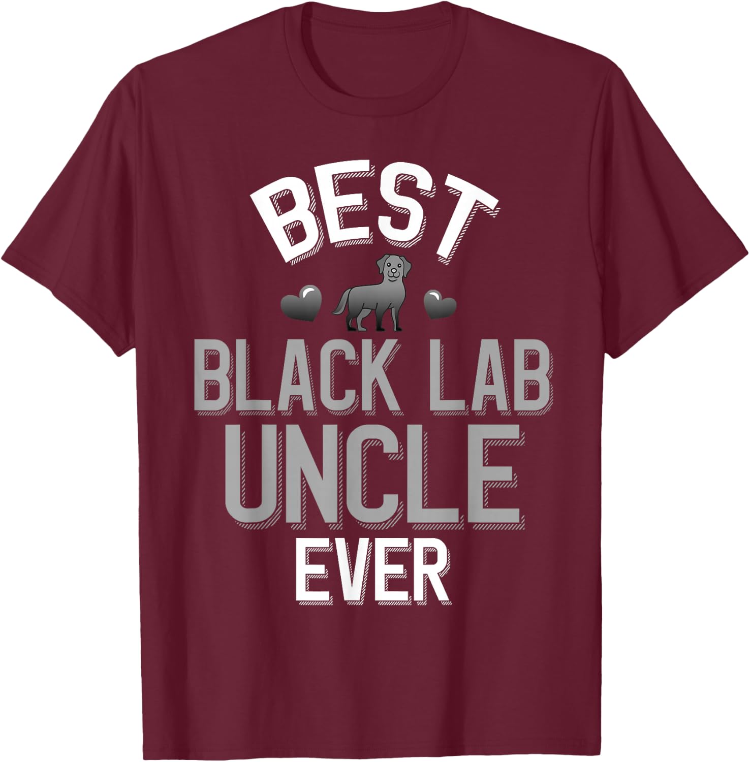 Labrador Family Best Black Lab Uncle T-Shirt - T-Shirt | Maroon