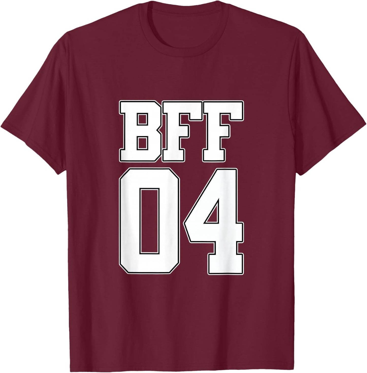 BFF 04 Best Friends Matching Bestie Friendship Day Shirt T-Shirt - T-Shirt | Maroon