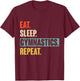 Eat Sleep Gymnastics Repeat - Funny Retro Vintage Gymnast T-Shirt - T-Shirt | Maroon