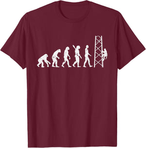Evolution Electrician Tower Climber T-Shirt - T-Shirt | Maroon