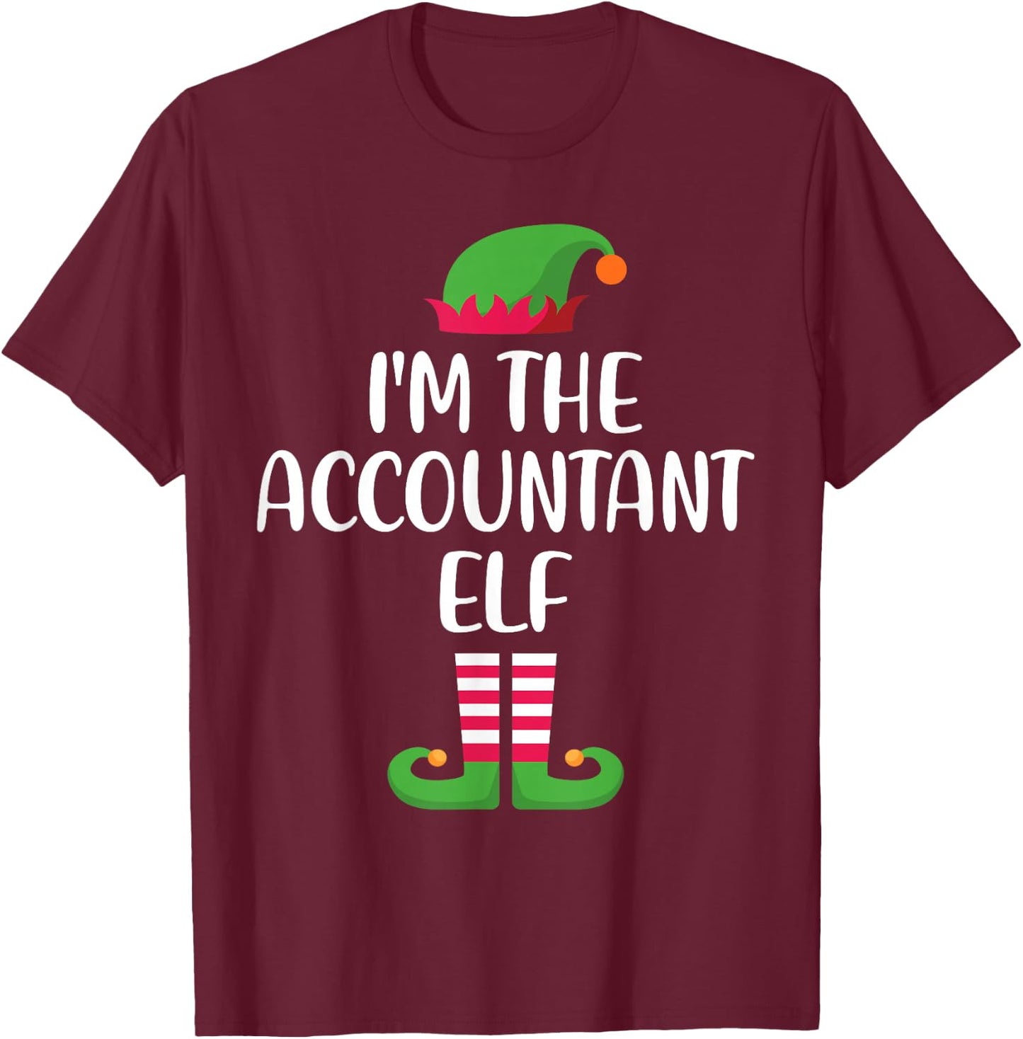 Accountant Elf Family Matching Christmas Group Funny Xmas T-Shirt - T-Shirt | Maroon