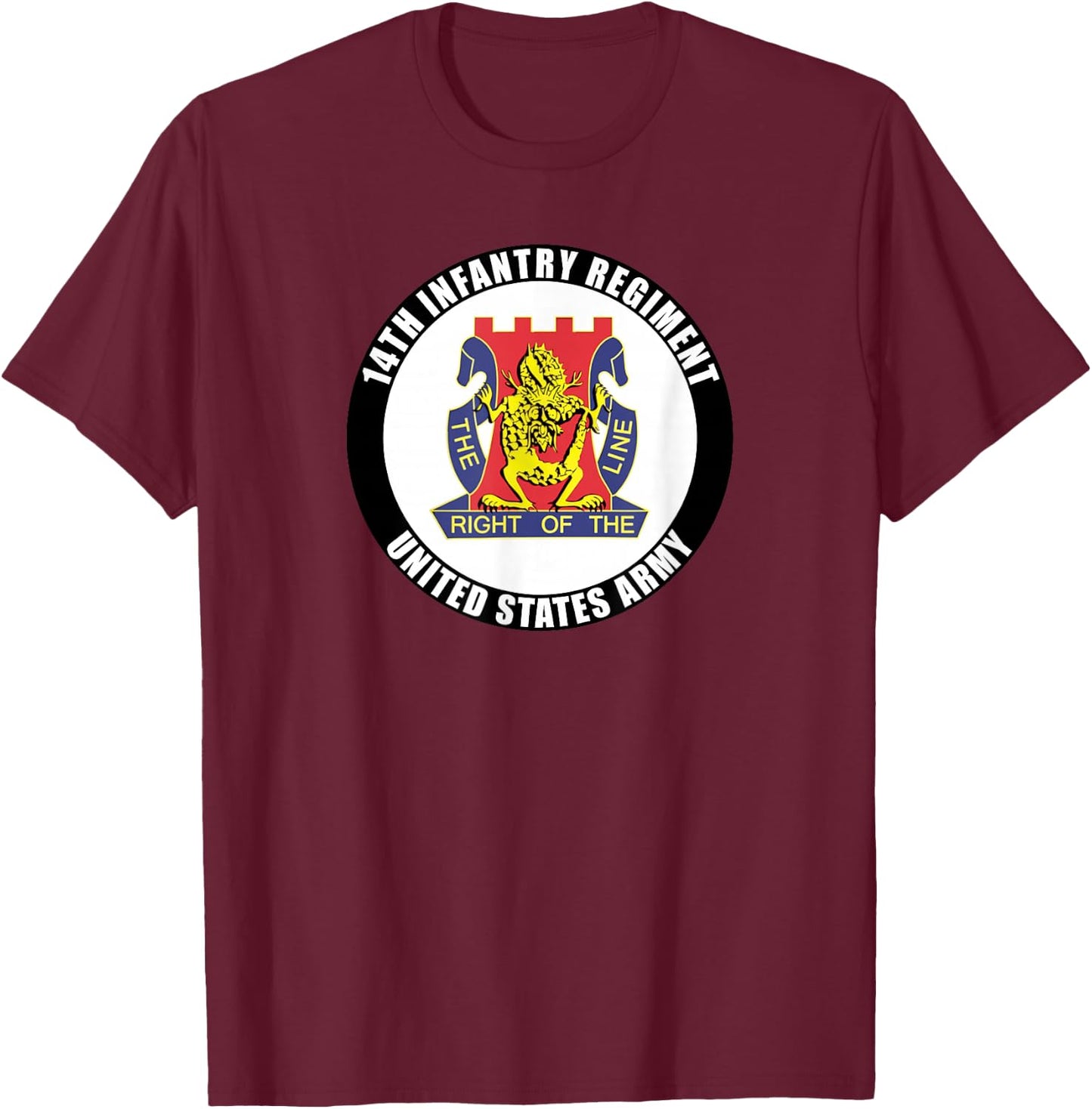 14th Infantry Regiment United States Army Veteran Military T-Shirt - T-Shirt | Maroon