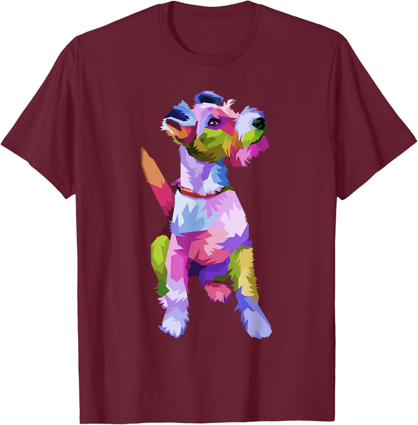 Fox Terrier colorful pop art portrait for dog owners T-Shirt - T-Shirt | Maroon