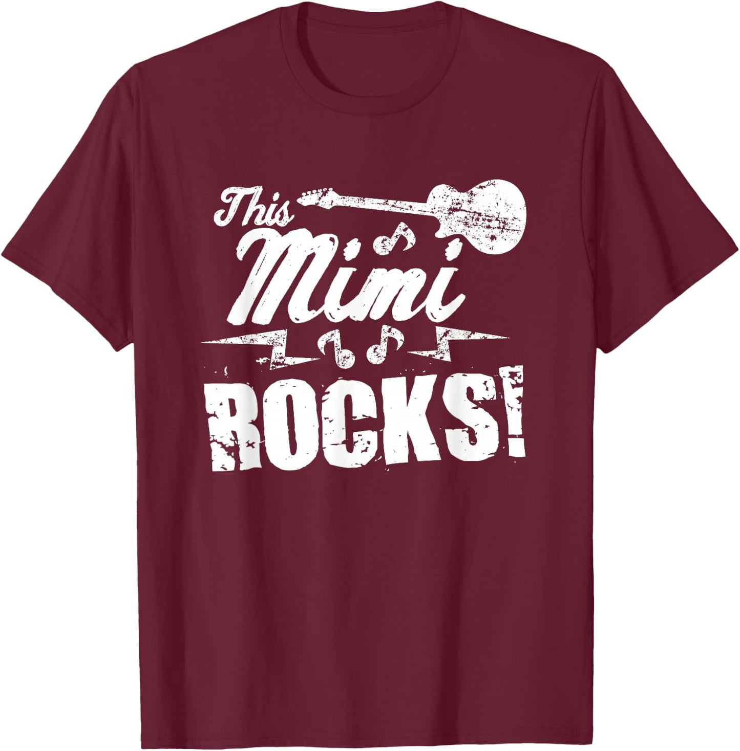 This Mimi Rocks T Shirt - Guitar Rock n Roll Funny T-Shirt - T-Shirt | Maroon