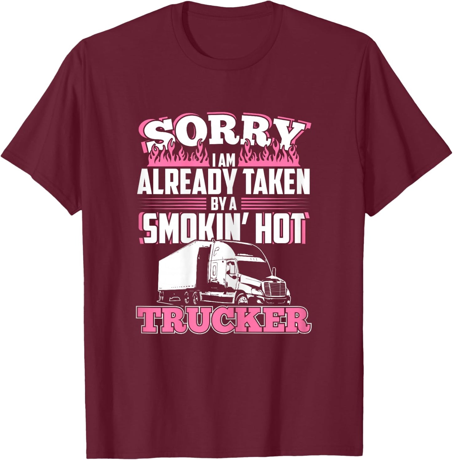 Mein Mann ist LKW Fahrer - Gift - Trucker Wife T-Shirt - T-Shirt | Maroon