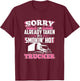 Mein Mann ist LKW Fahrer - Gift - Trucker Wife T-Shirt - T-Shirt | Maroon