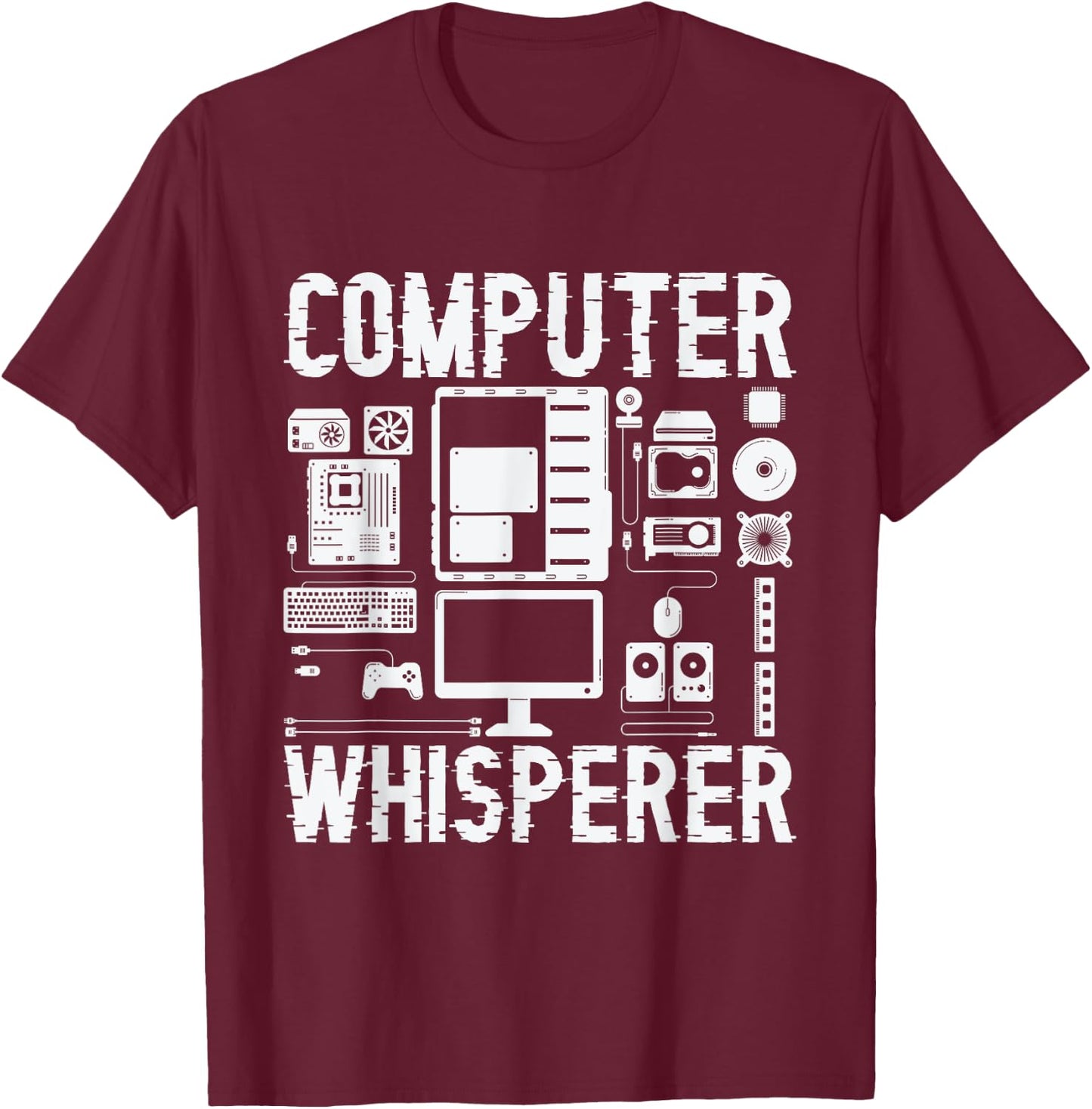 Computer Whisperer Tech Supports Programmer Coder T-Shirt - T-Shirt | Maroon
