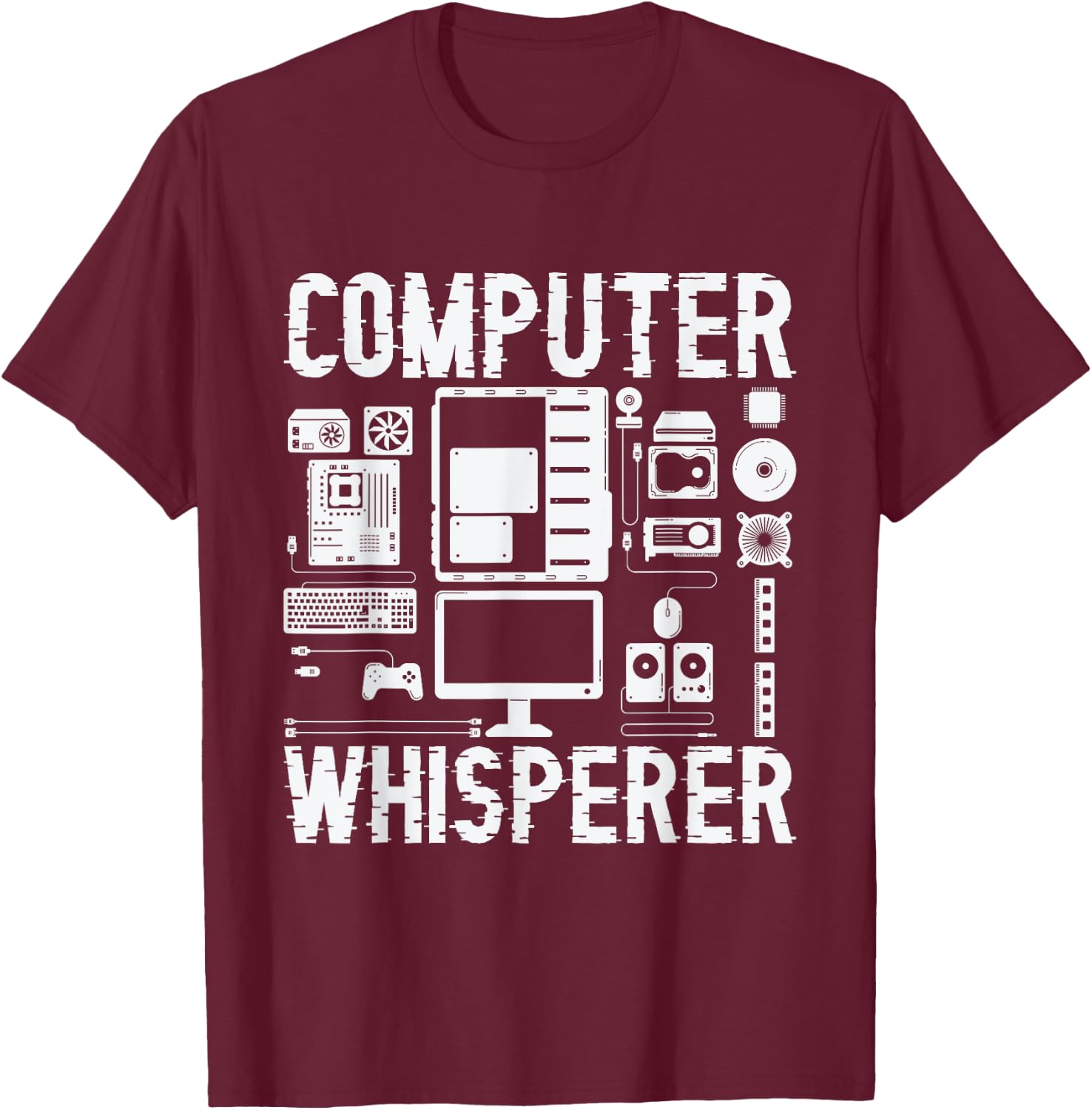 Computer Whisperer Tech Supports Programmer Coder T-Shirt - T-Shirt | Maroon
