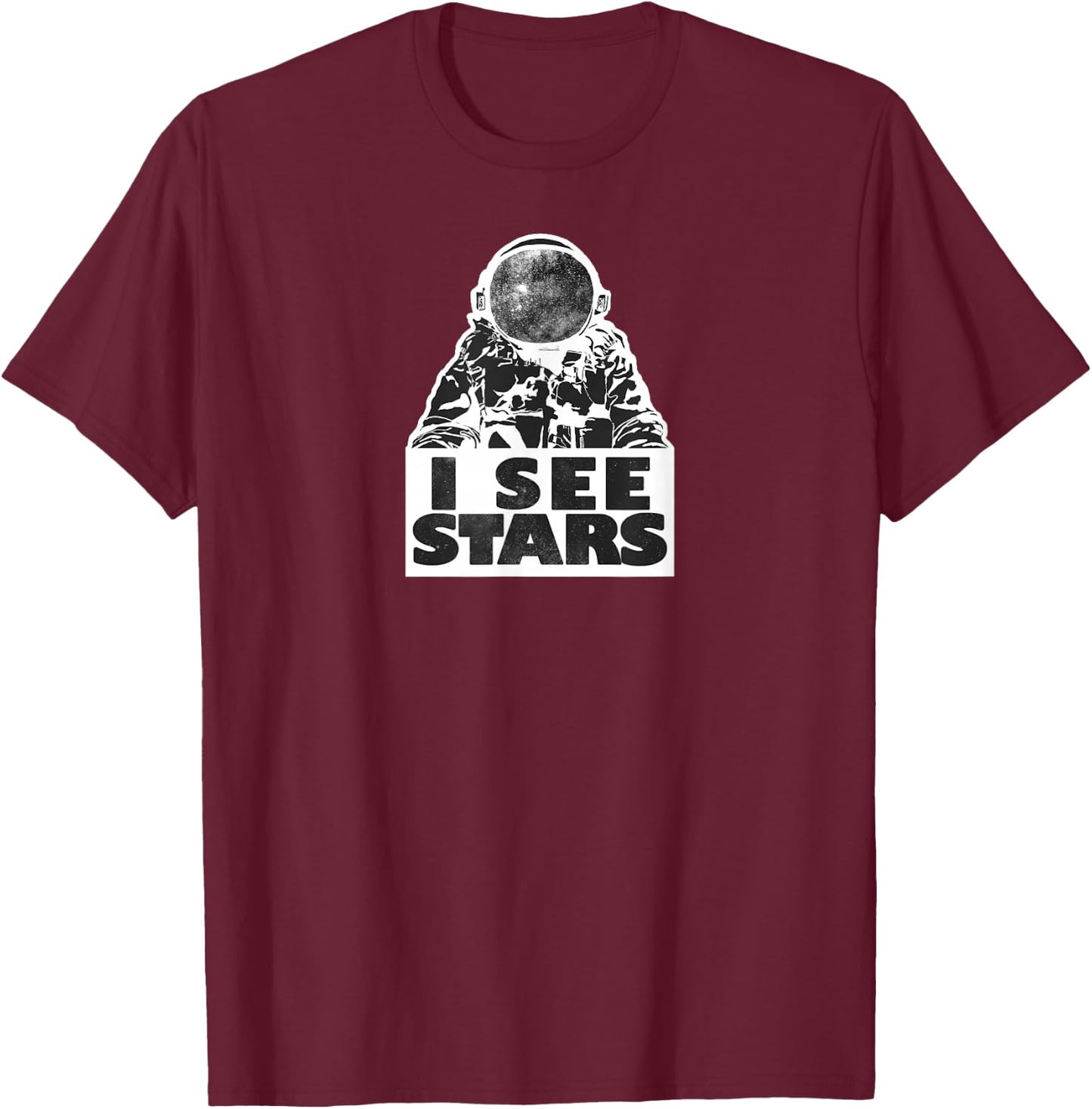 I See Stars Astronaut T-Shirt - T-Shirt | Maroon