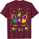 Mardi Gras Unicorn 2022 Mask Party Girls Kids Toddler T-Shirt - T-Shirt | Maroon