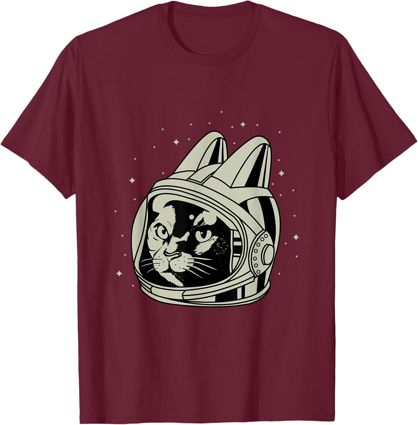Astronaut Cat - Cat Lovers T-Shirt - T-Shirt | Maroon