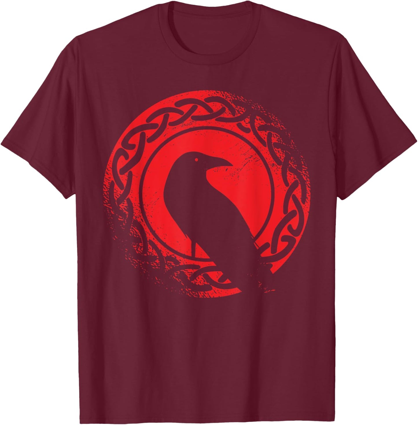 Beautiful Black Crow Raven Bird Watch. Birds Silhouette T-Shirt - T-Shirt | Maroon