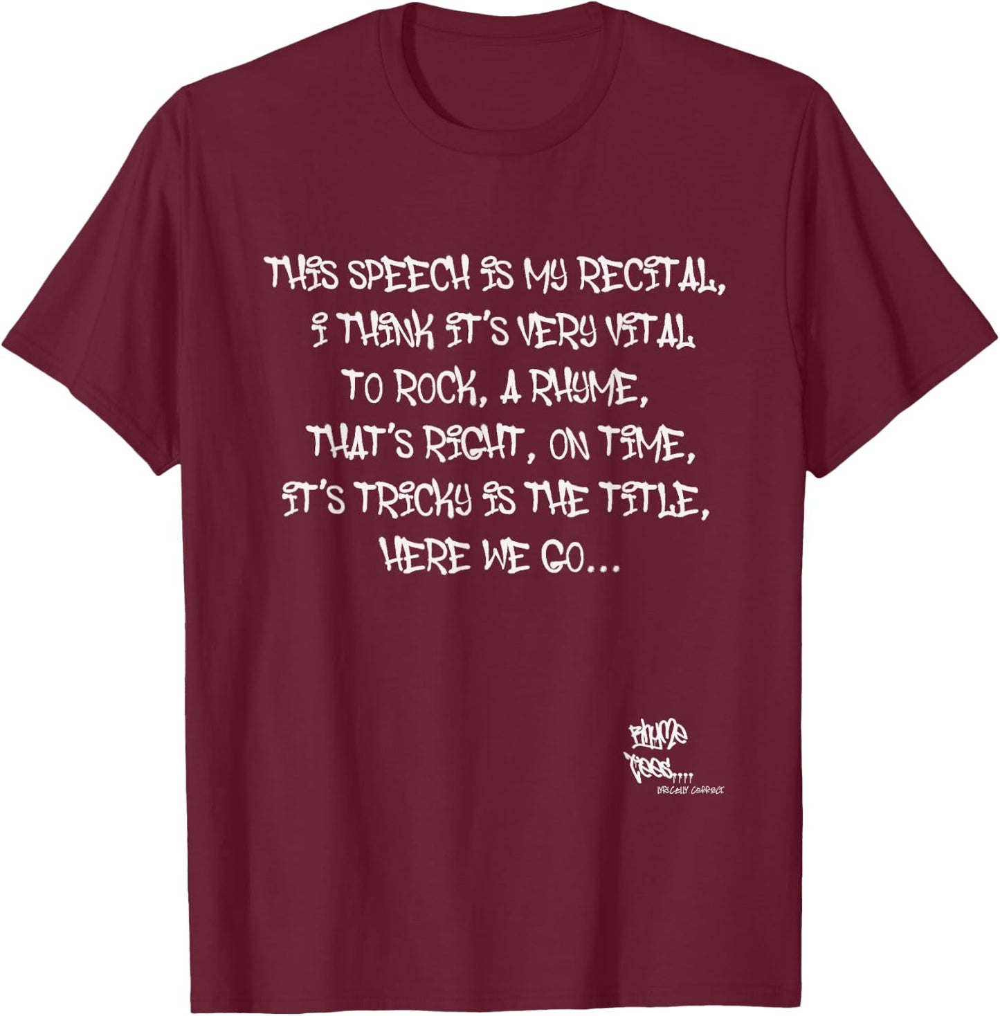 Old School Rap Hip HOP Merch It's Tricky Quote 80's DMC T-Shirt - T-Shirt | Maroon