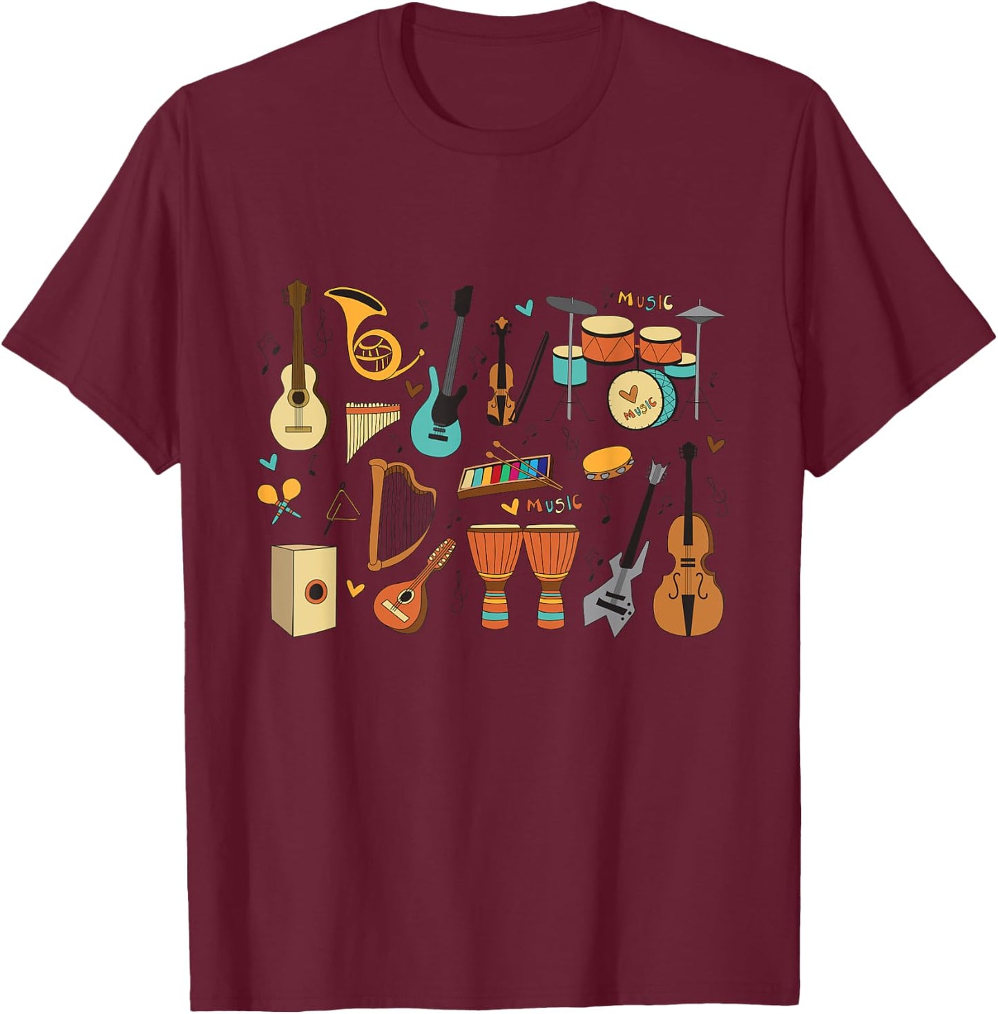 Music Education Funny for Music Teacher Women Girls Kids T-Shirt - T-Shirt | Maroon