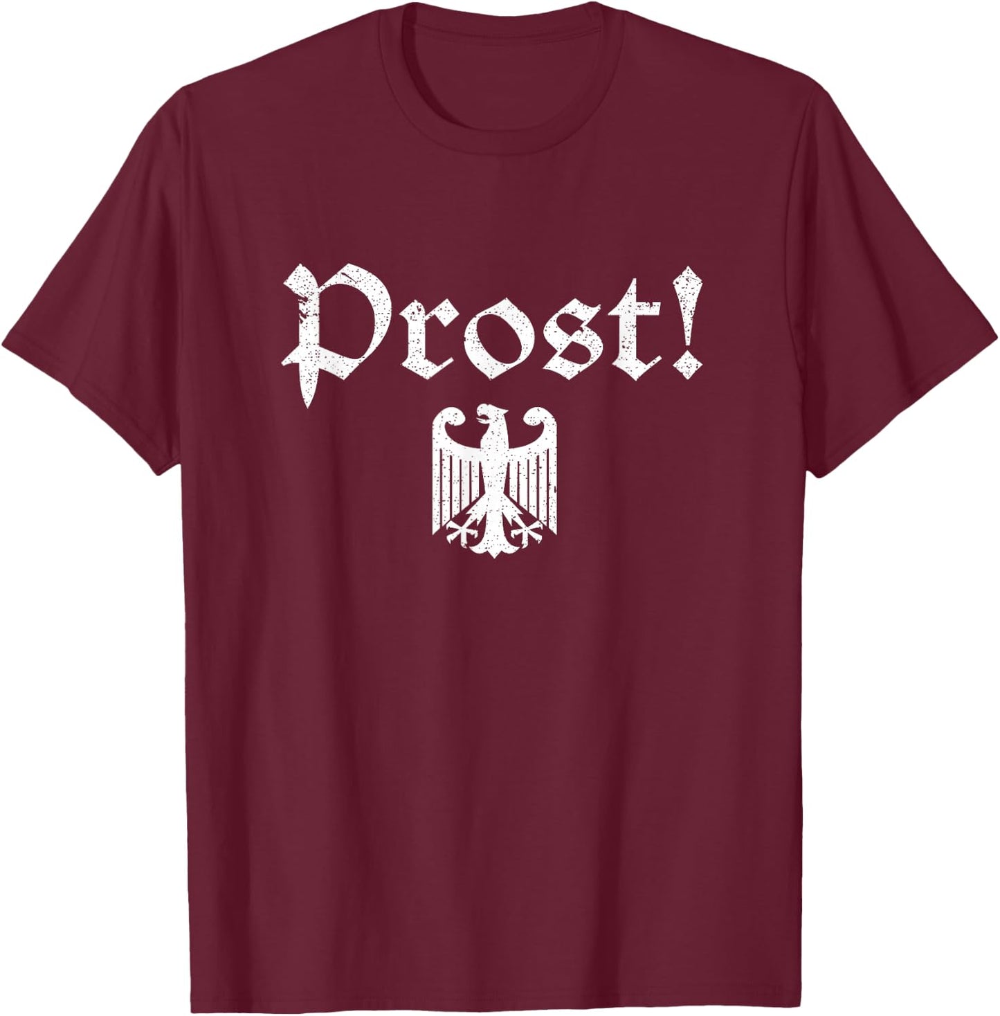 Vintage Oktoberfest Men Women German Coat of Arms Prost T-Shirt - T-Shirt | Maroon