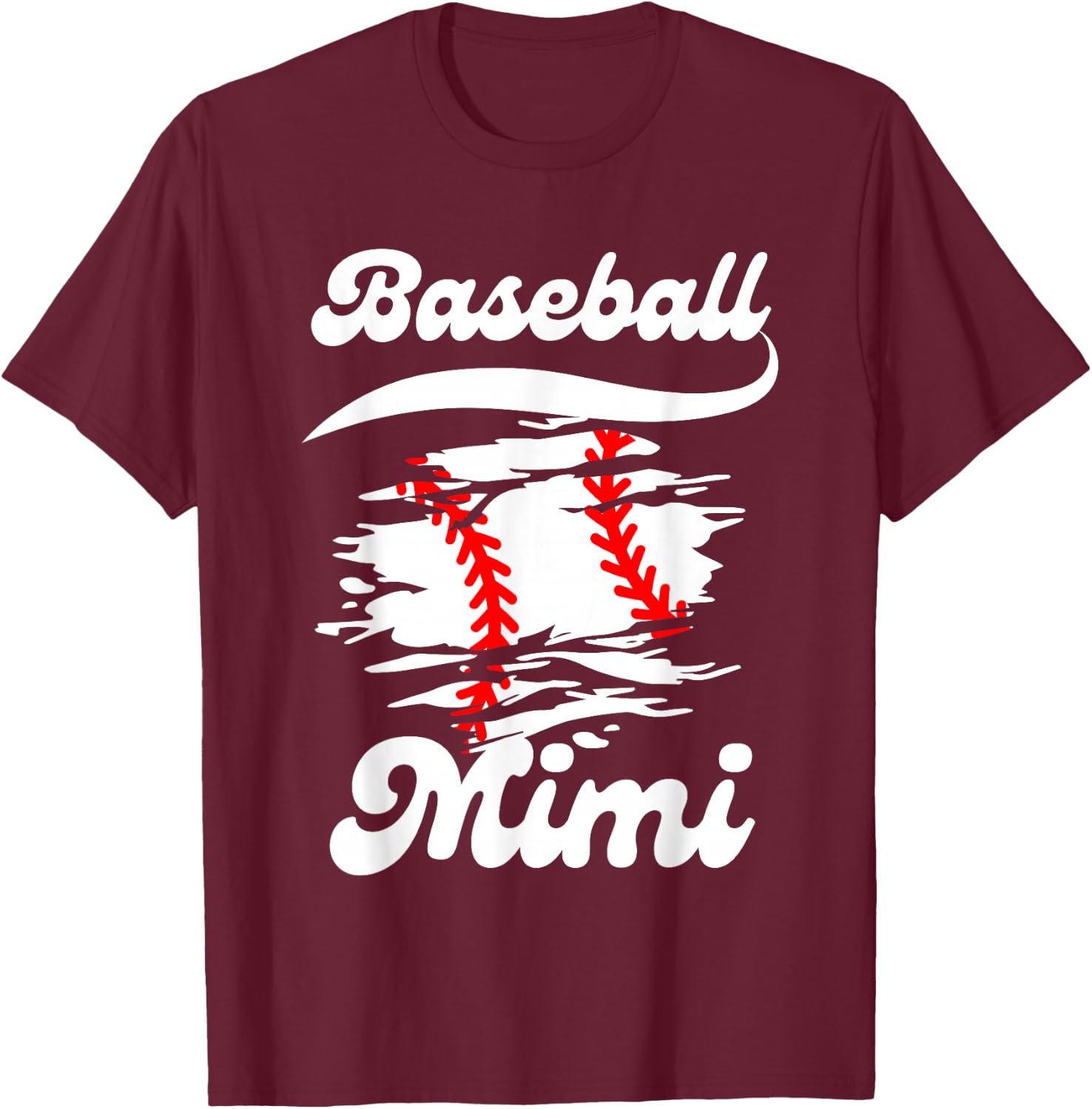 Baseball Mimi Women Family Matching Mimi Baseball Mother T-Shirt - T-Shirt | Maroon