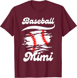 Baseball Mimi Women Family Matching Mimi Baseball Mother T-Shirt - T-Shirt | Maroon