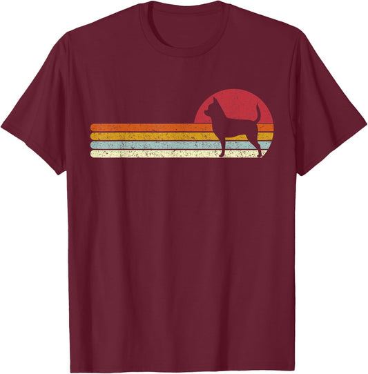 Chihuahua Silhouette Sunset for Dog Owners Women Kids T-Shirt - T-Shirt | Maroon
