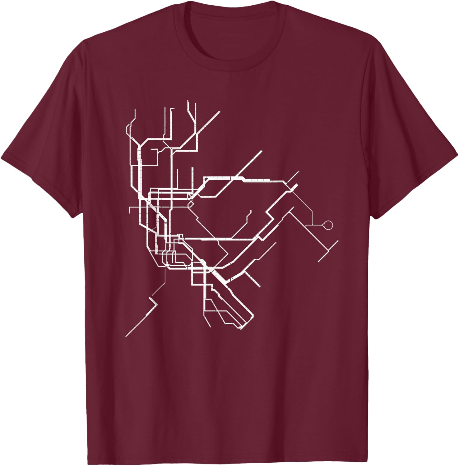 New York City Underground System Map NYC NY T-Shirt - T-Shirt | Maroon