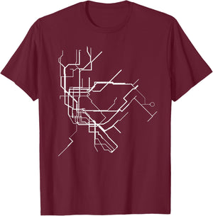 New York City Underground System Map NYC NY T-Shirt - T-Shirt | Maroon