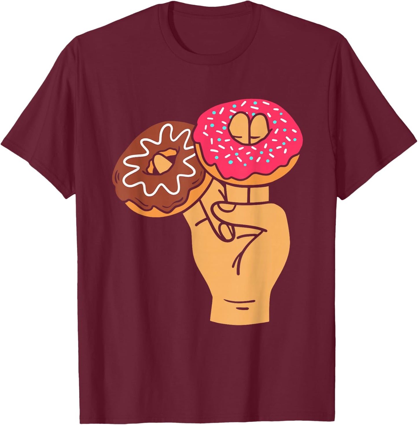 Two in The Pink One in The Stink Adult Humor Shocker Donut T-Shirt - T-Shirt | Maroon