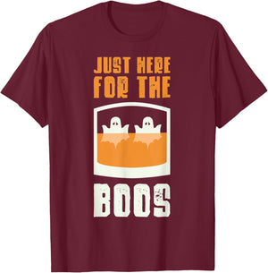 Just Here For The Boos Whiskey Bourbon Halloween Whiskey T-Shirt - T-Shirt | Maroon