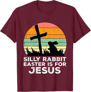 Kids Silly Rabbit Easter Is For Jesus Christians Toddler Kids T-Shirt - T-Shirt | Maroon