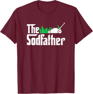 The Sodfather Parody Funny Lawn Landscaping Dad Gift T-Shirt - T-Shirt | Maroon