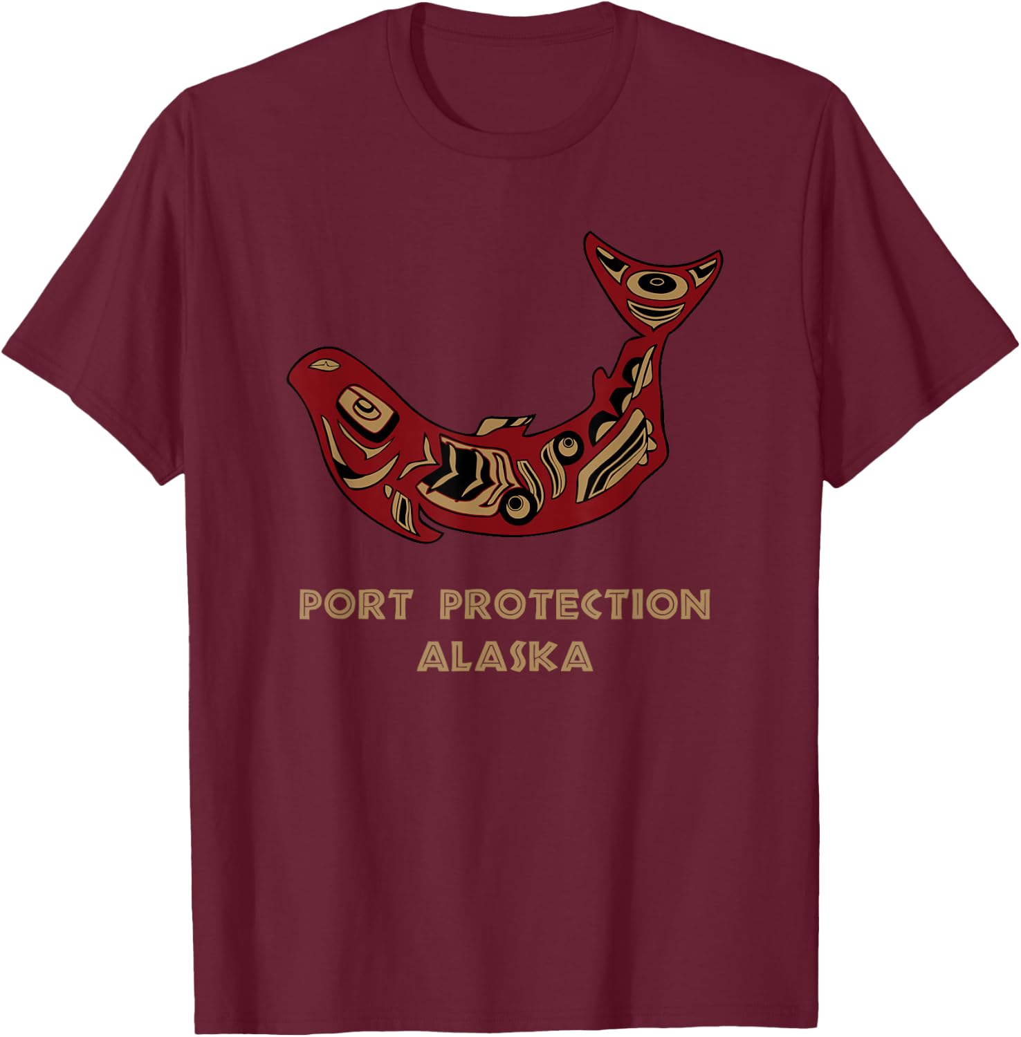 Port Protection Alaska Native American Salmon Fishermen T-Shirt - T-Shirt | Maroon
