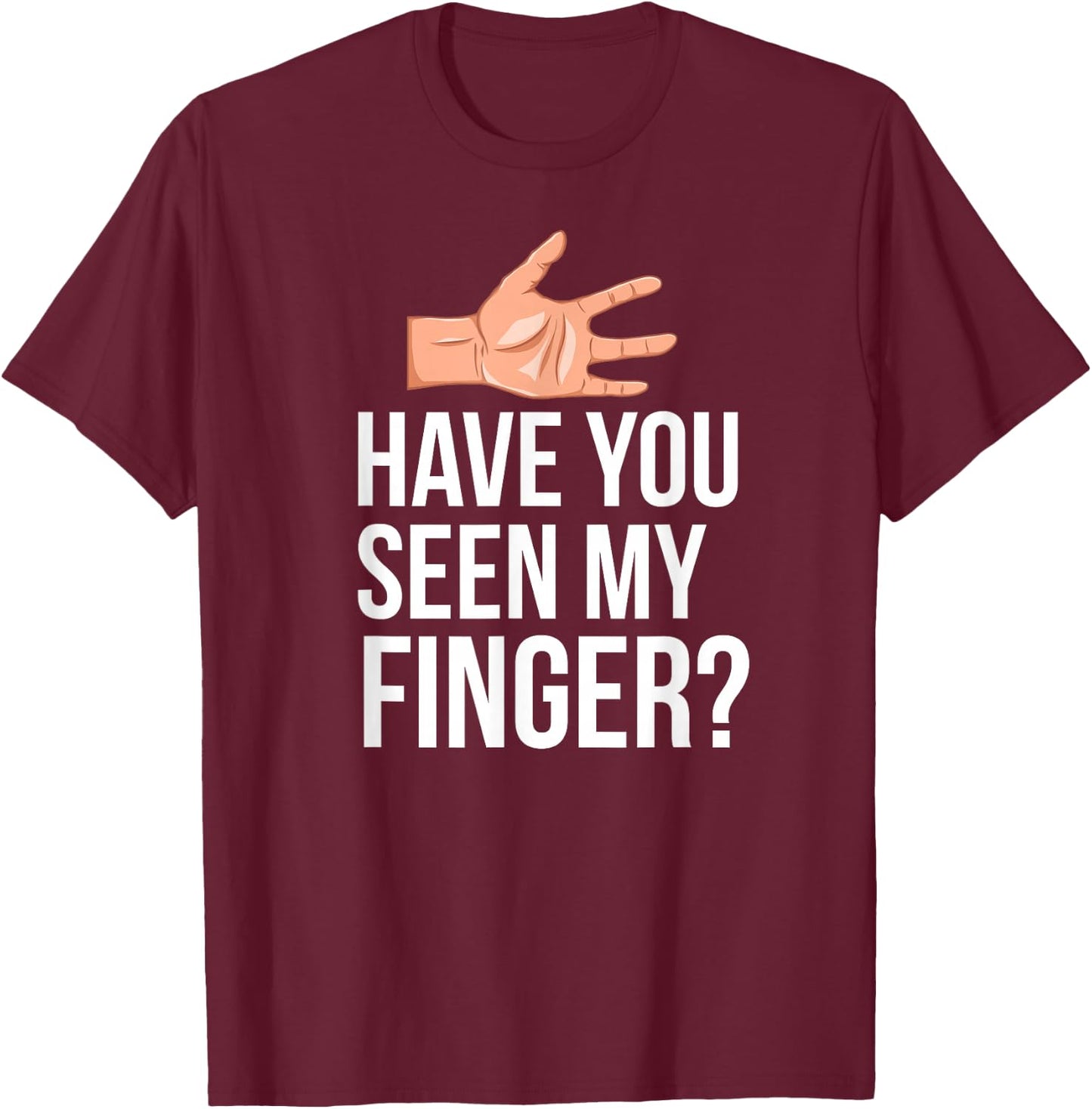 Missing Finger Prosthetic Amputation Recovery T-Shirt - T-Shirt | Maroon