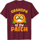 Grandpa Of The Patch Pumpkin Halloween Family Matching Funny T-Shirt - T-Shirt | Maroon