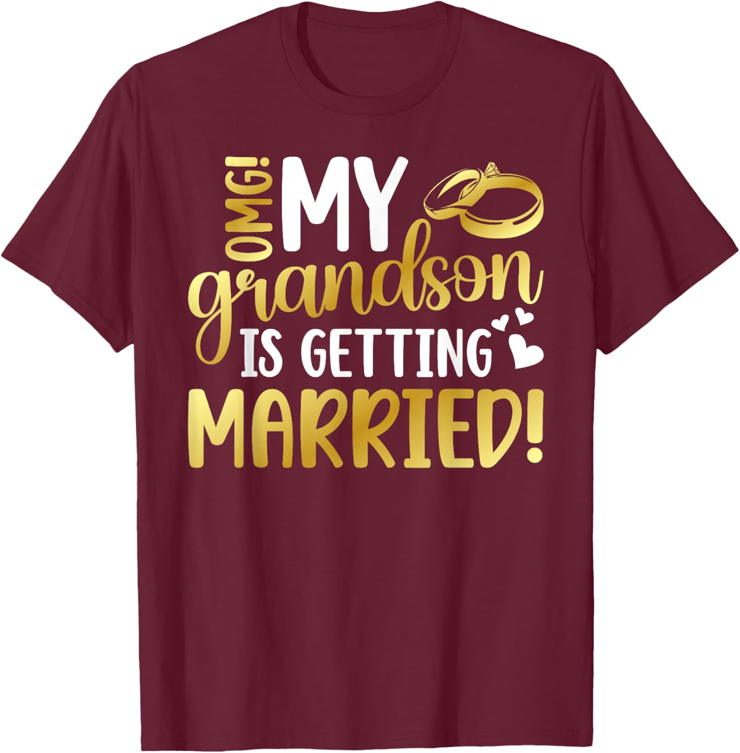 Proud Grandma of The Groom Grandma Grandmother of The Groom T-Shirt - T-Shirt | Maroon