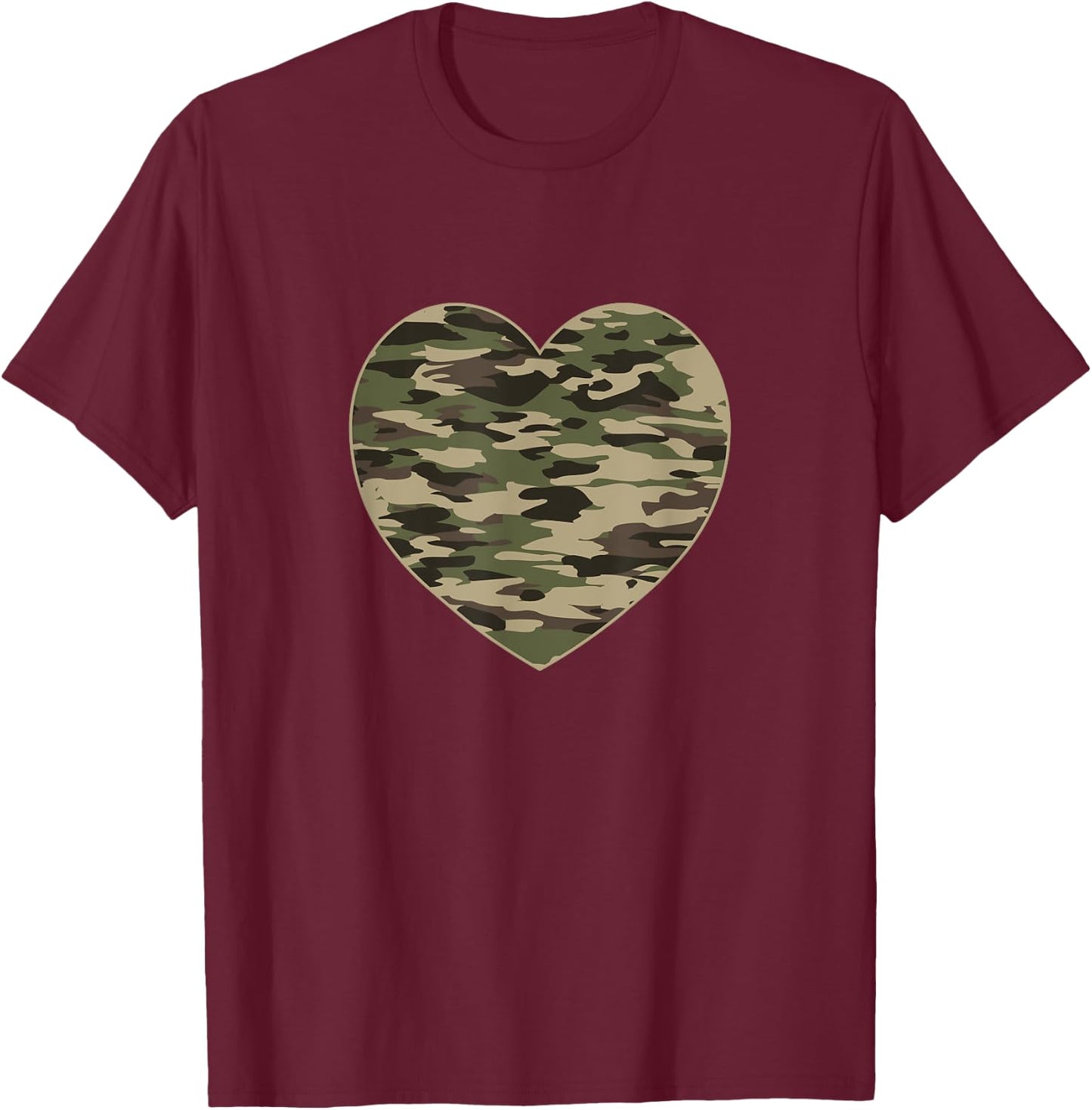 Heart Camoflauge Clothing Women Men Camo Military Tactical Small T-Shirt - T-Shirt | Maroon
